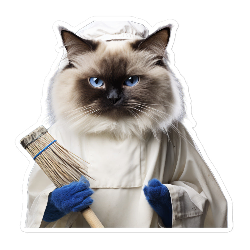 Birman Janitor Sticker - Stickerfy.ai