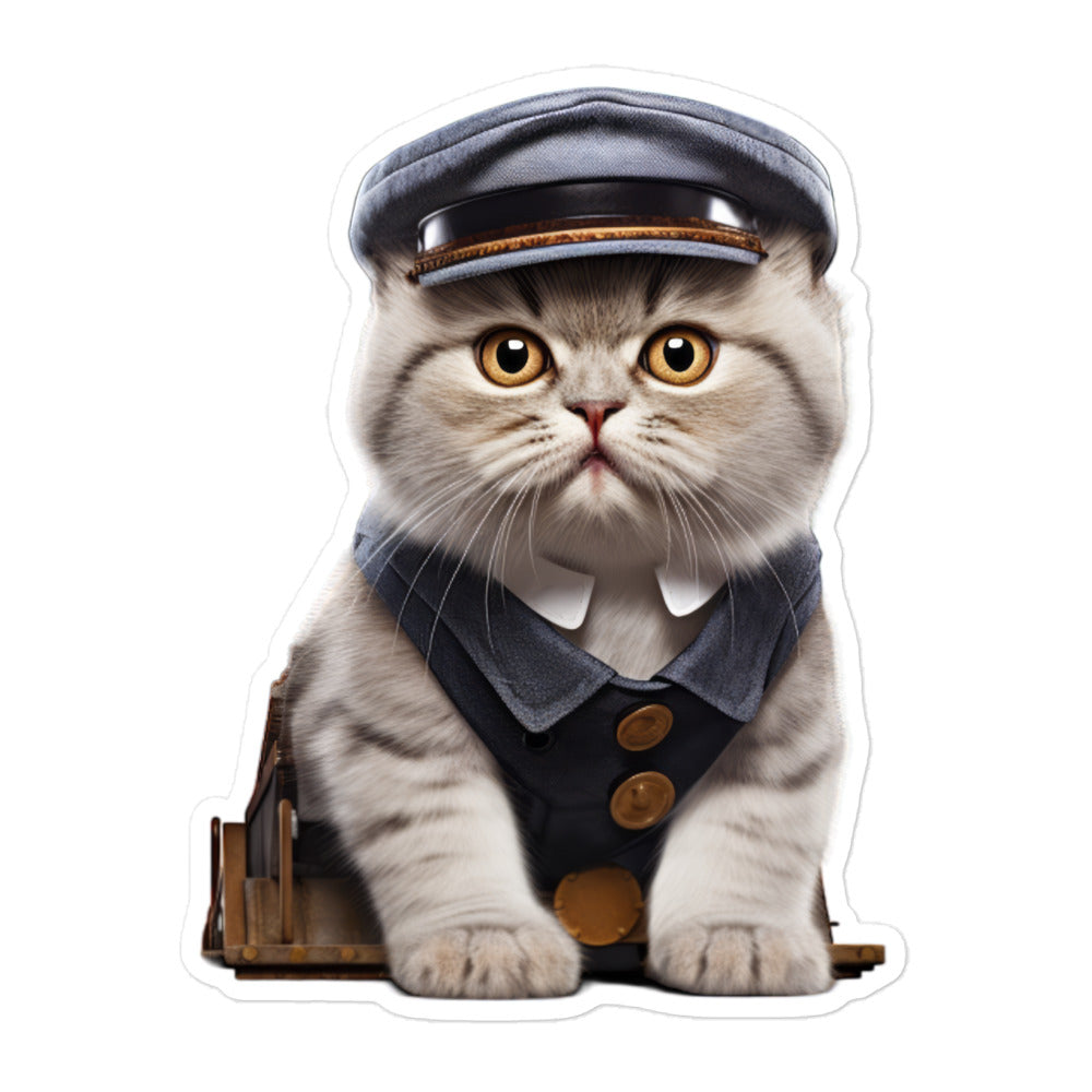 Scottish Fold Transit Operator Sticker - Stickerfy.ai