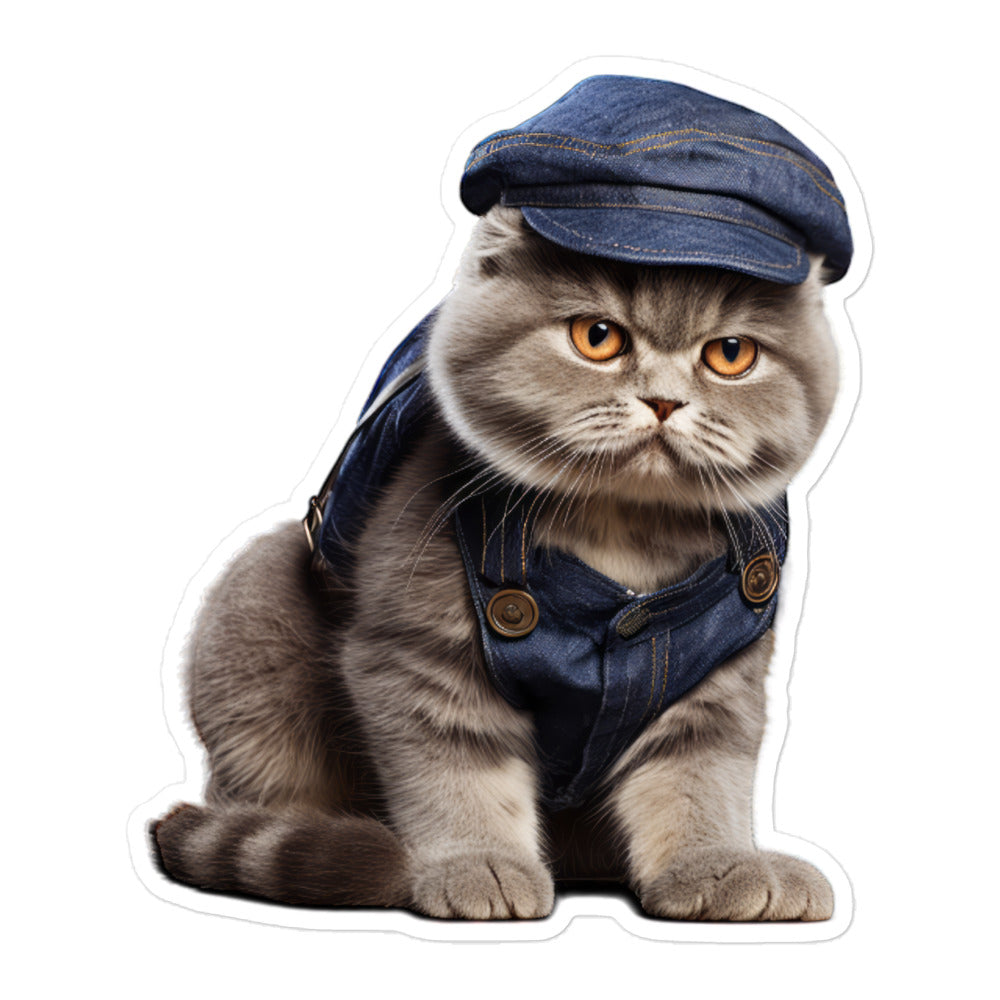 Scottish Fold Transit Operator Sticker - Stickerfy.ai