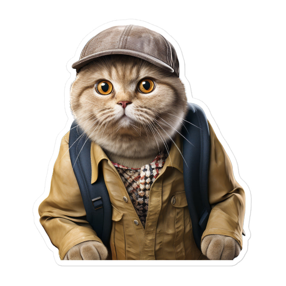 Scottish Fold Student Sticker - Stickerfy.ai