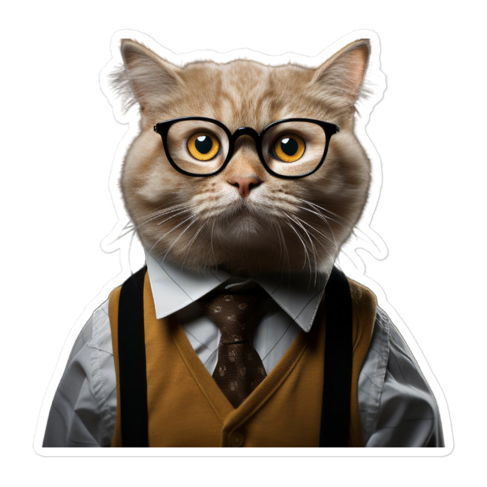 Scottish Fold Student Sticker - Stickerfy.ai