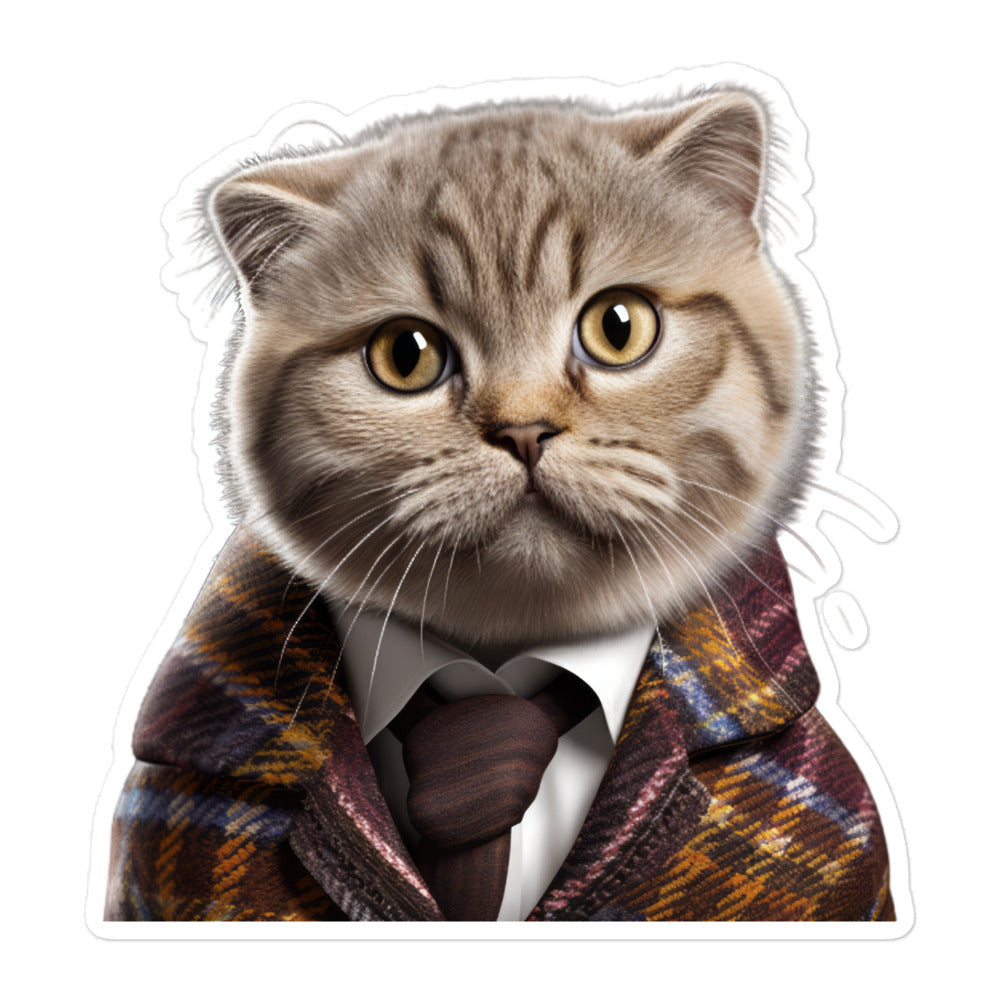 Scottish Fold Student Sticker - Stickerfy.ai