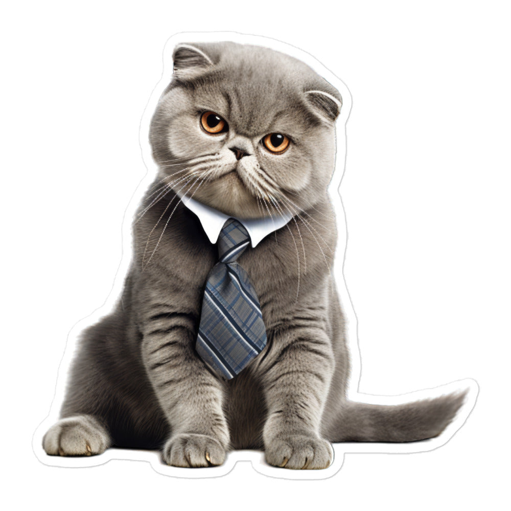 Scottish Fold Sales Consultant Sticker - Stickerfy.ai