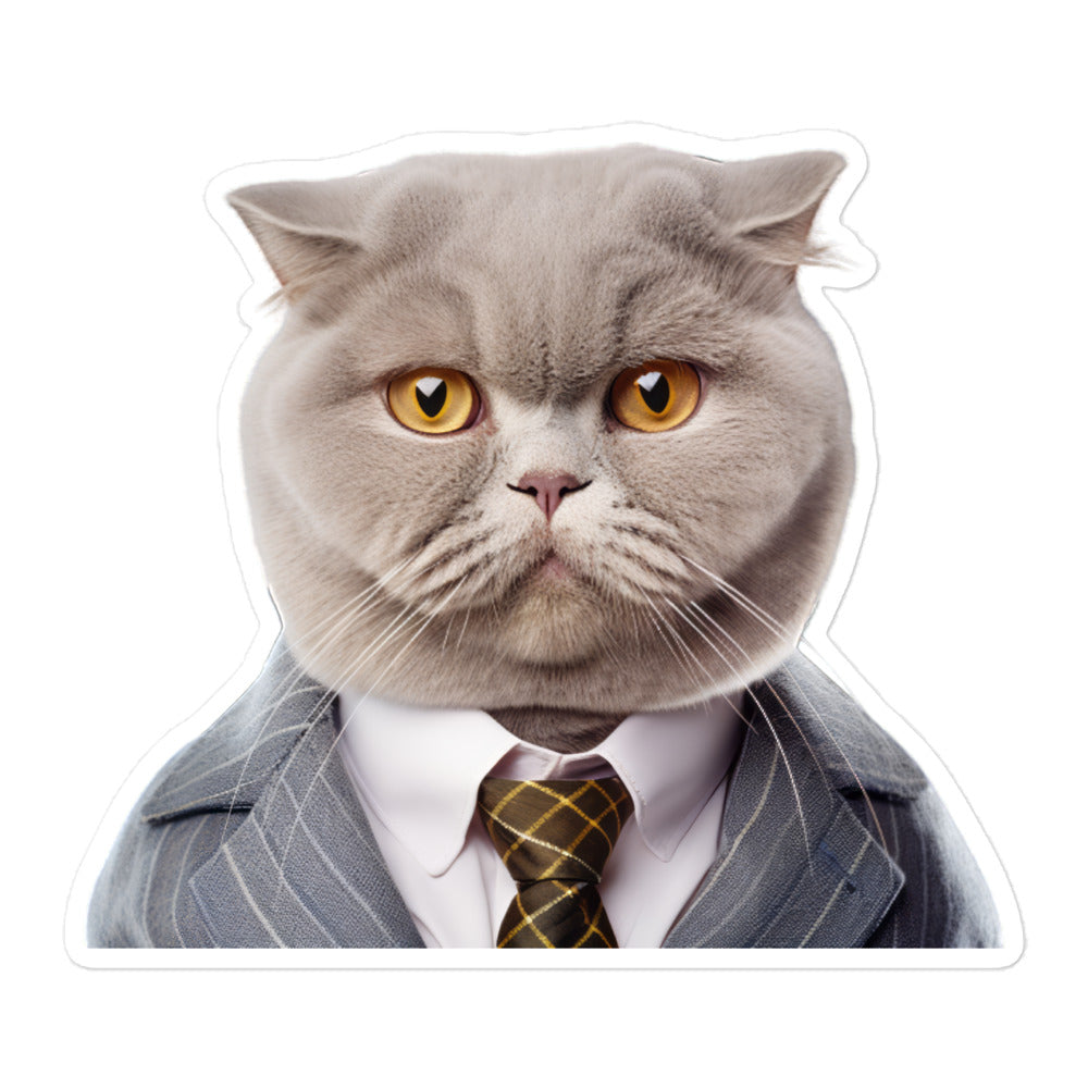 Scottish Fold Sales Consultant Sticker - Stickerfy.ai