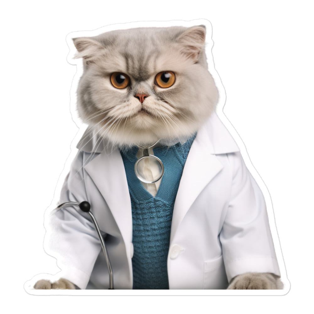 Scottish Fold Pharmacist Sticker - Stickerfy.ai