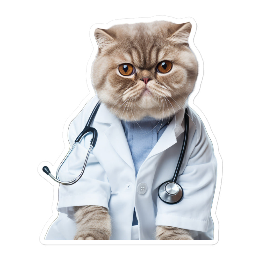 Scottish Fold Doctor Sticker - Stickerfy.ai
