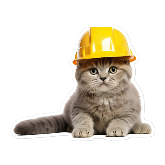 Scottish Fold Contractor Sticker - Stickerfy.ai