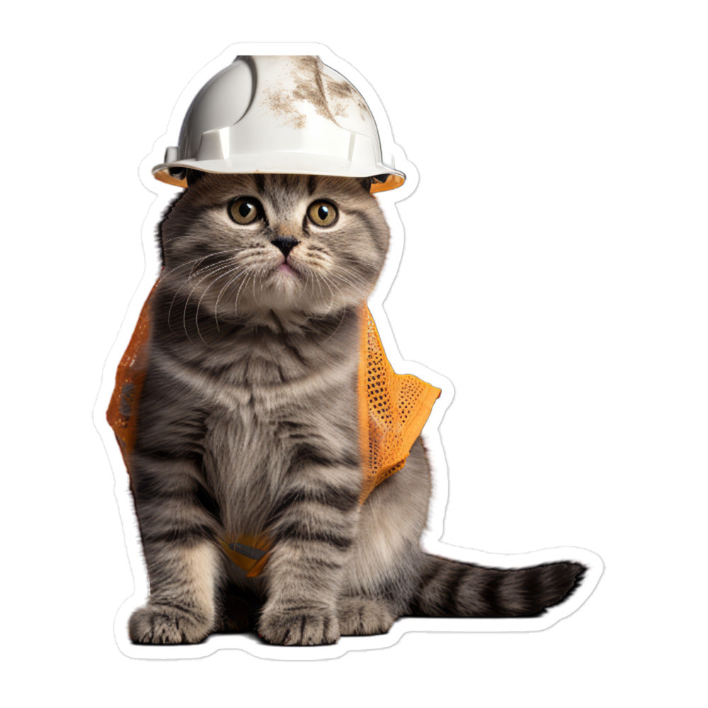 Scottish Fold Contractor Sticker - Stickerfy.ai