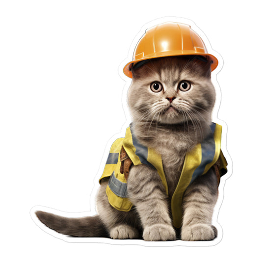 Scottish Fold Contractor Sticker - Stickerfy.ai