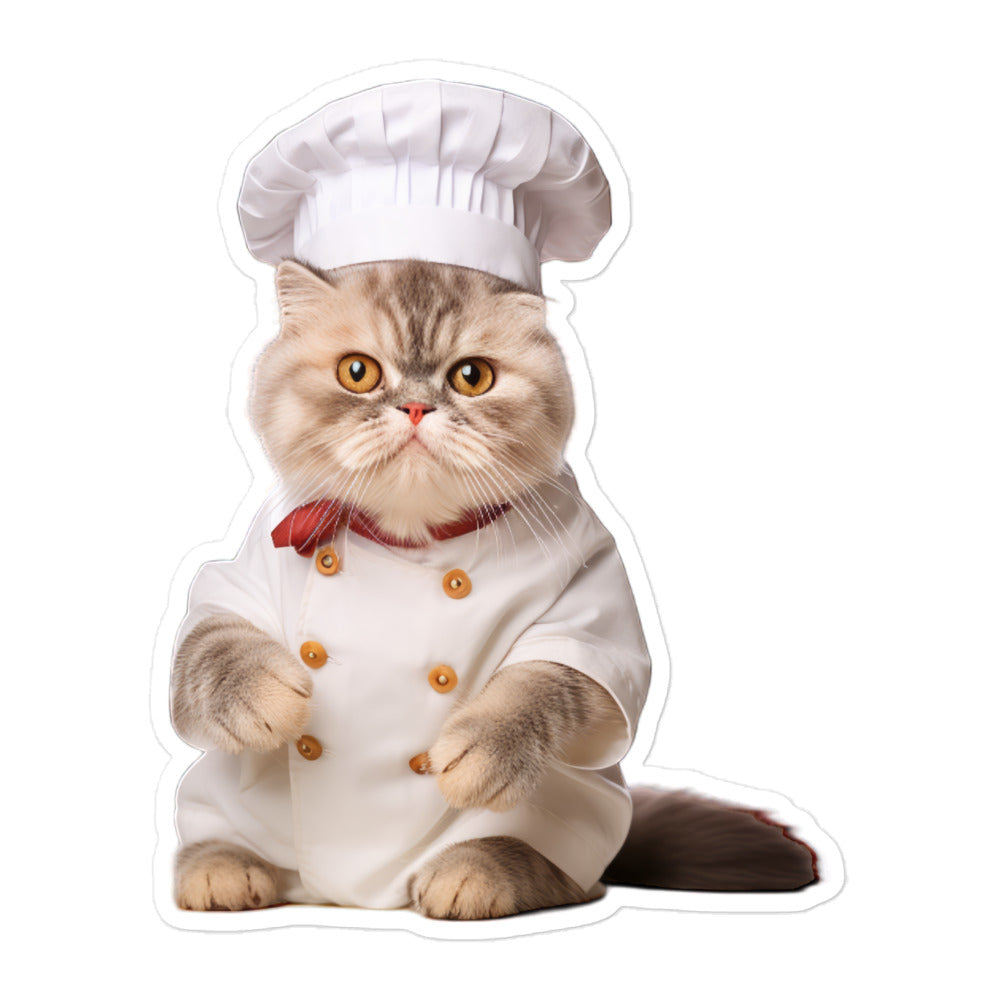 Scottish Fold Chef Sticker - Stickerfy.ai