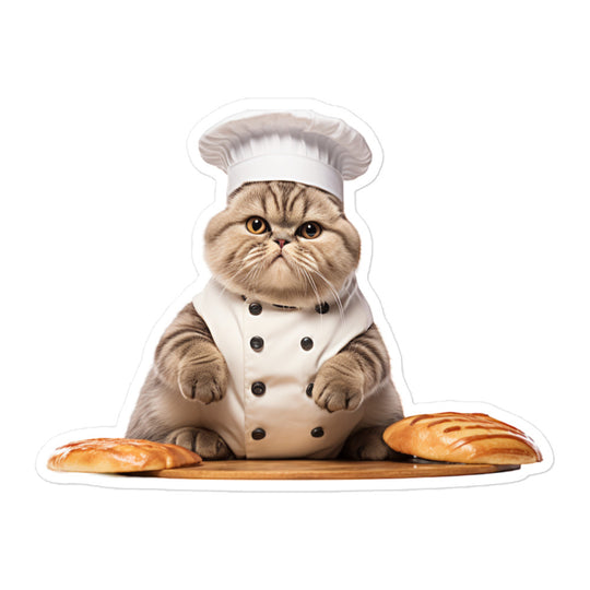 Scottish Fold Chef Sticker - Stickerfy.ai