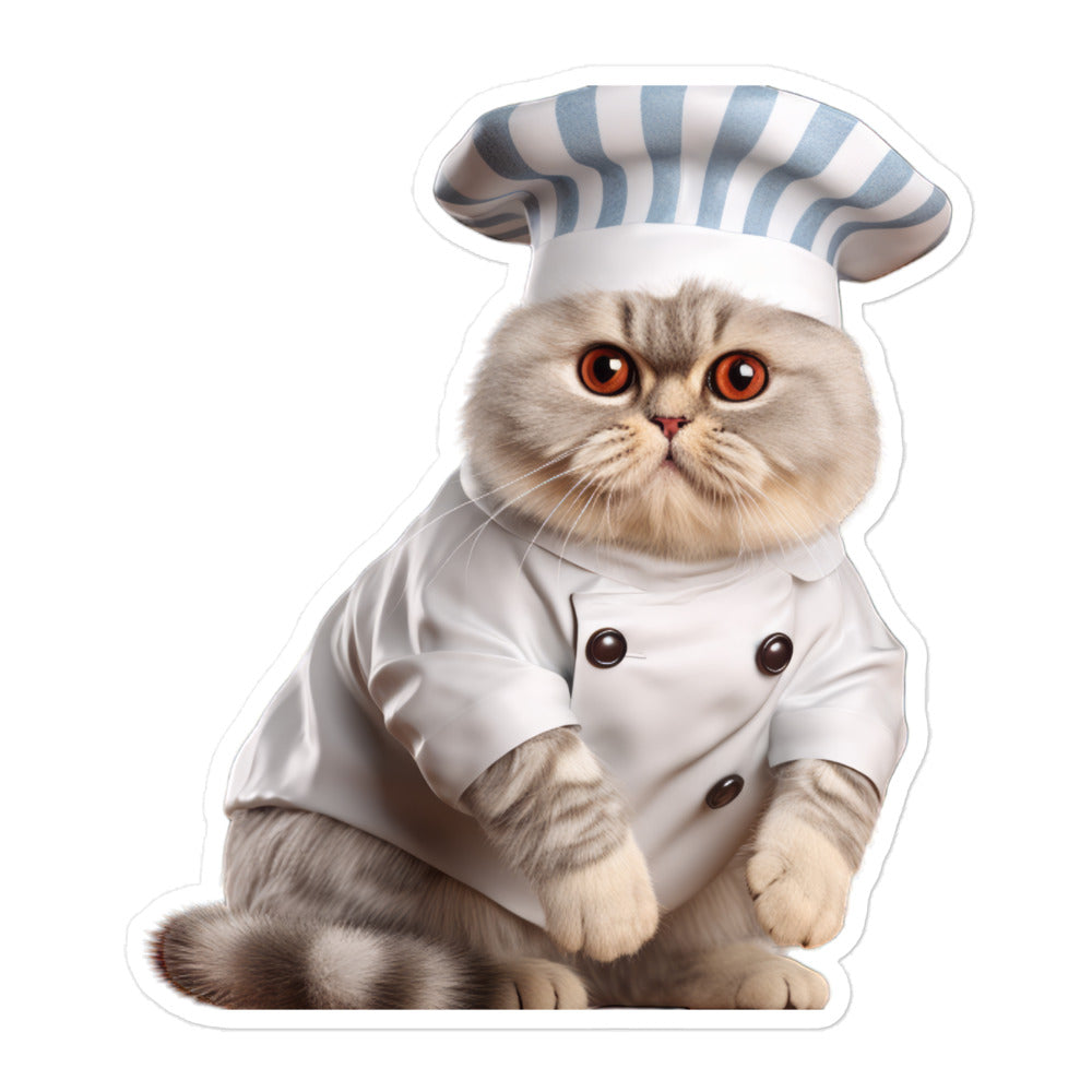 Scottish Fold Chef Sticker - Stickerfy.ai