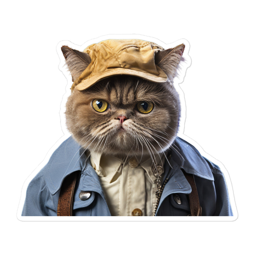Exotic Shorthair Transit Operator Sticker - Stickerfy.ai