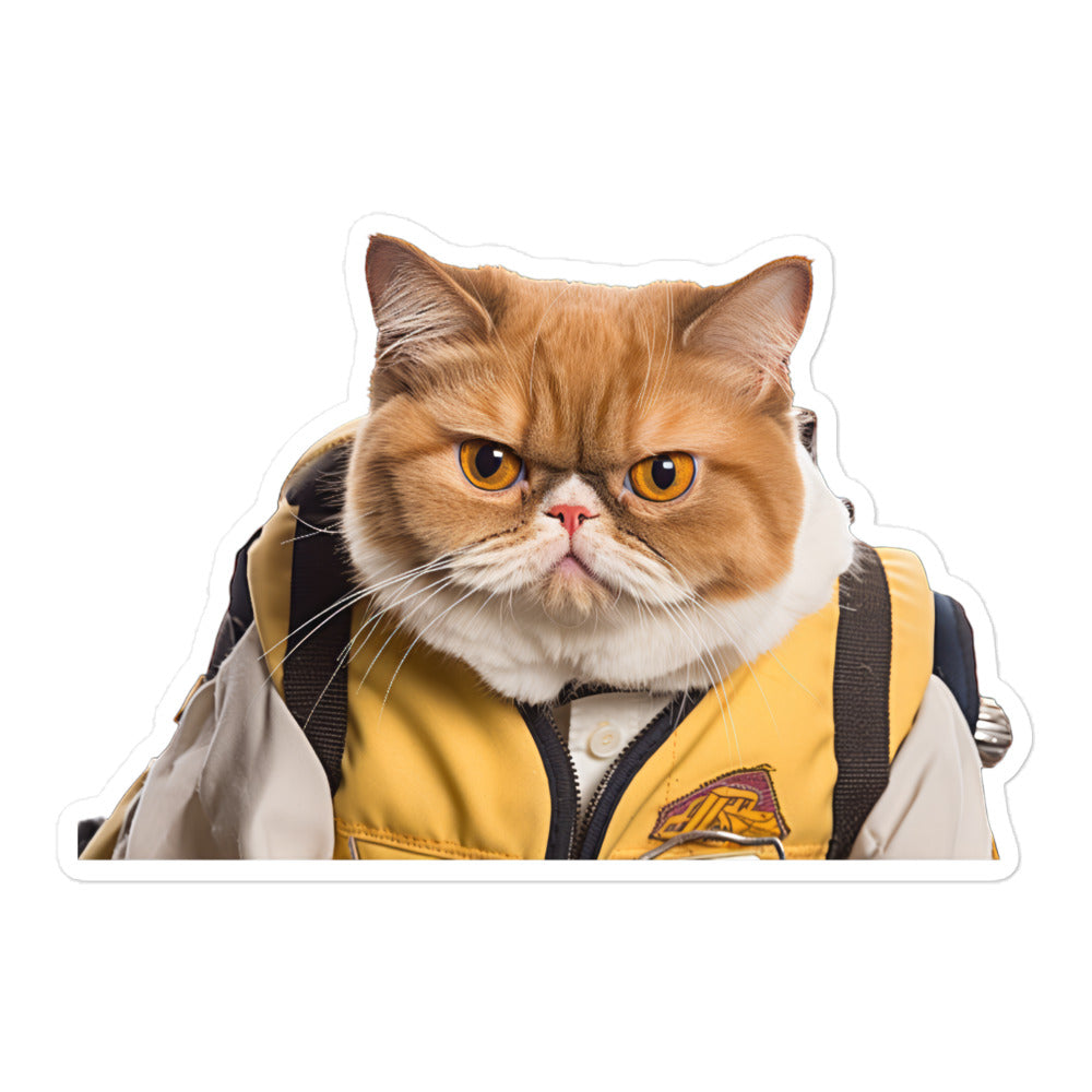 Exotic Shorthair Transit Operator Sticker - Stickerfy.ai