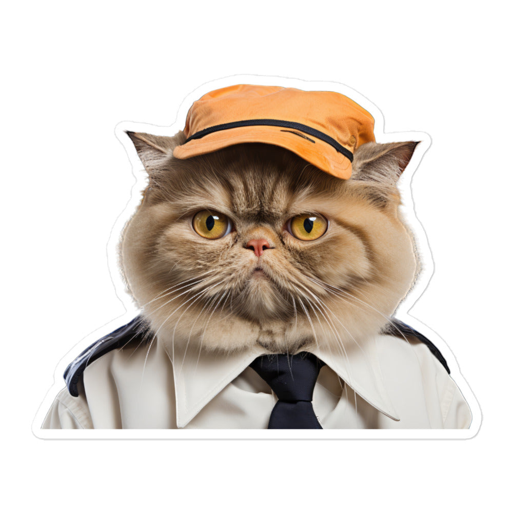 Exotic Shorthair Transit Operator Sticker - Stickerfy.ai