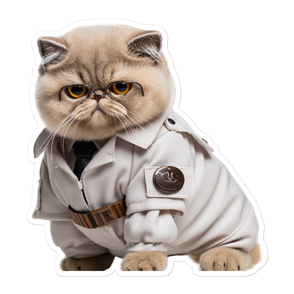 Exotic Shorthair Security Officer Sticker - Stickerfy.ai