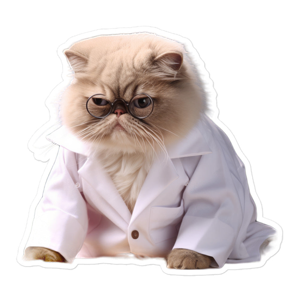 Exotic Shorthair Pharmacist Sticker - Stickerfy.ai