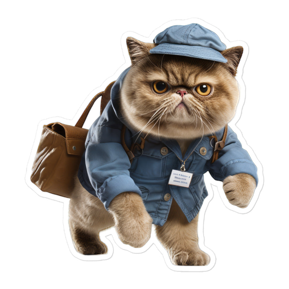 Exotic Shorthair Mail Carrier Sticker - Stickerfy.ai