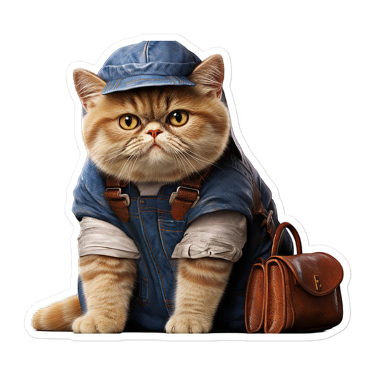 Exotic Shorthair Mail Carrier Sticker - Stickerfy.ai