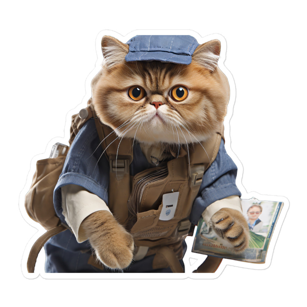 Exotic Shorthair Mail Carrier Sticker - Stickerfy.ai