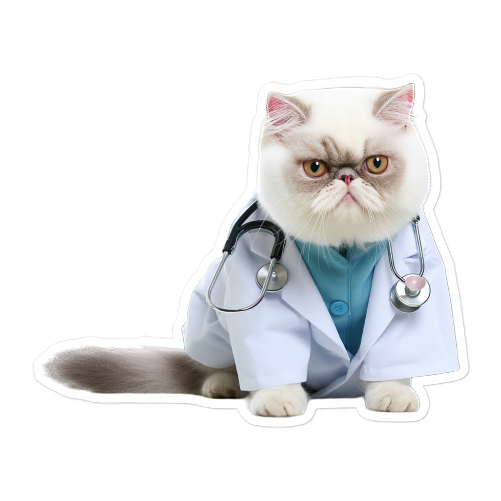 Exotic Shorthair Doctor Sticker - Stickerfy.ai