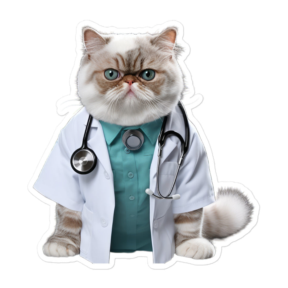 Exotic Shorthair Doctor Sticker - Stickerfy.ai