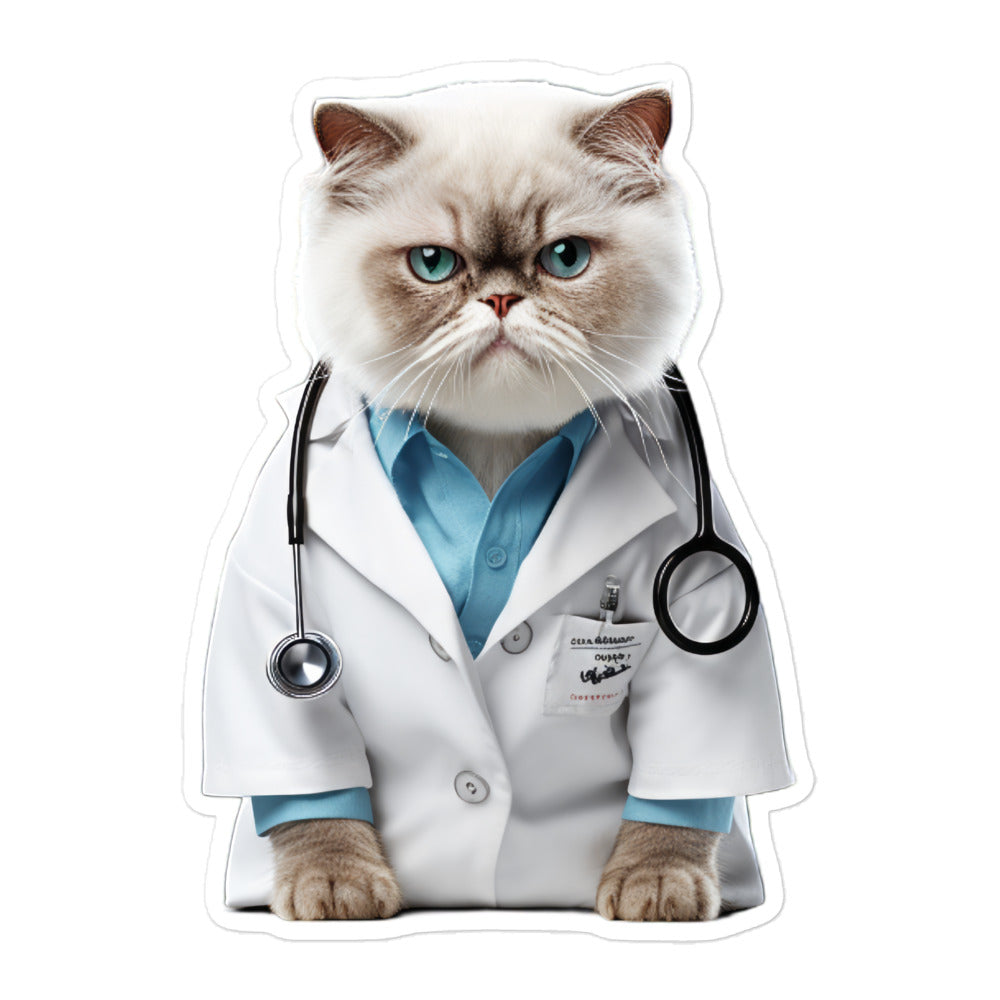 Exotic Shorthair Doctor Sticker - Stickerfy.ai