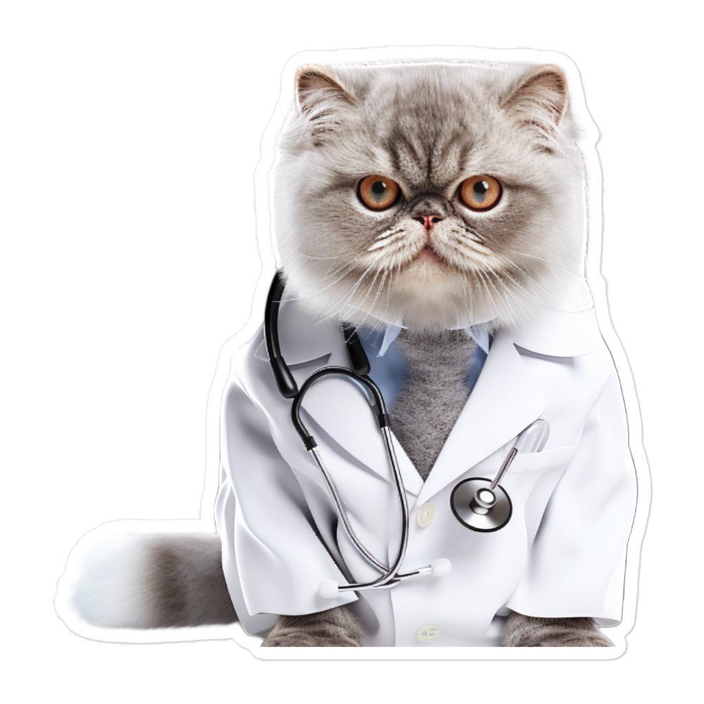 Exotic Shorthair Doctor Sticker - Stickerfy.ai