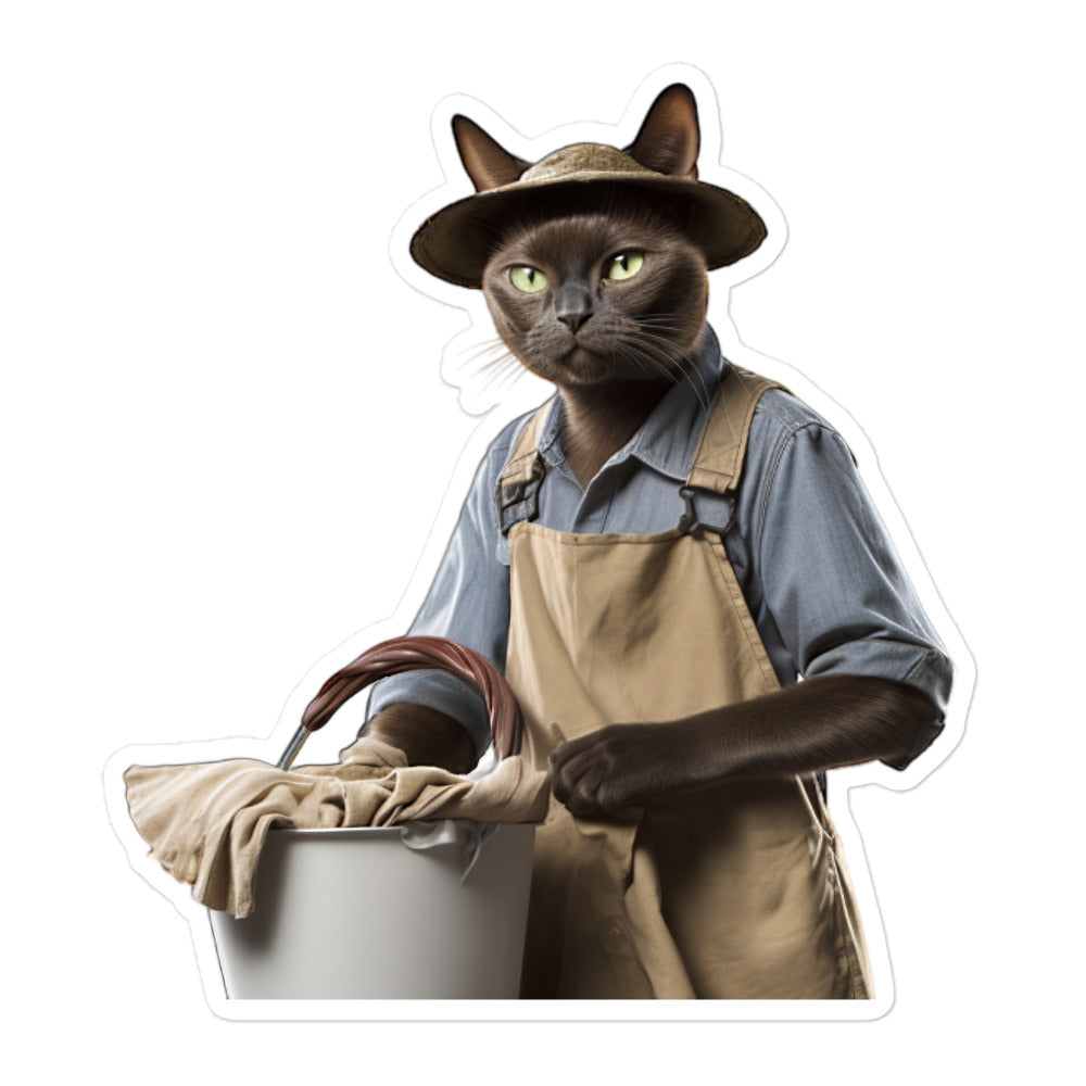 Burmese Janitor Sticker - Stickerfy.ai