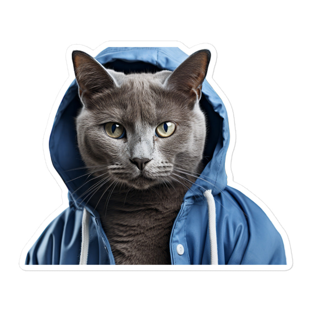 Russian Blue Student Sticker - Stickerfy.ai