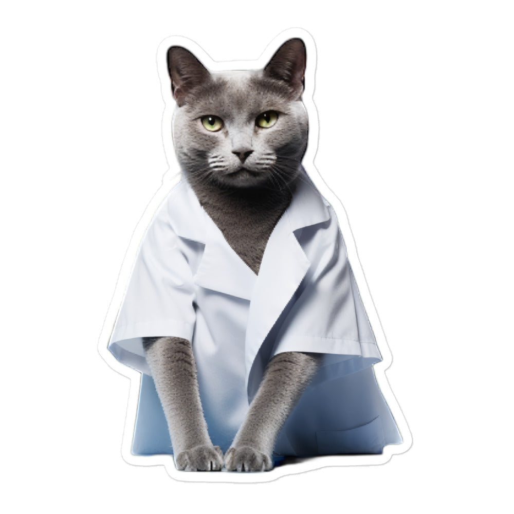 Russian Blue Pharmacist Sticker - Stickerfy.ai