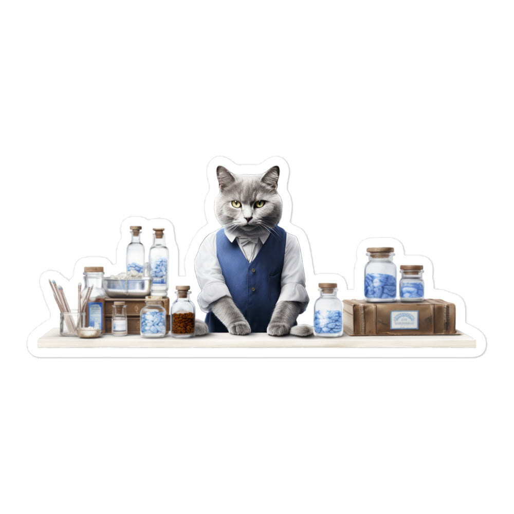 Russian Blue Pharmacist Sticker - Stickerfy.ai