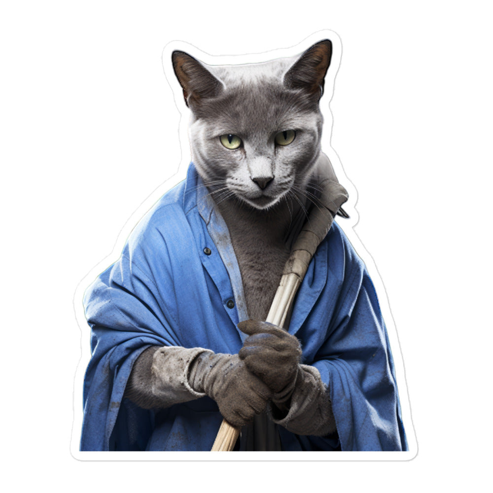 Russian Blue Janitor Sticker - Stickerfy.ai