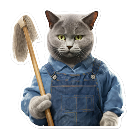 Russian Blue Janitor Sticker - Stickerfy.ai