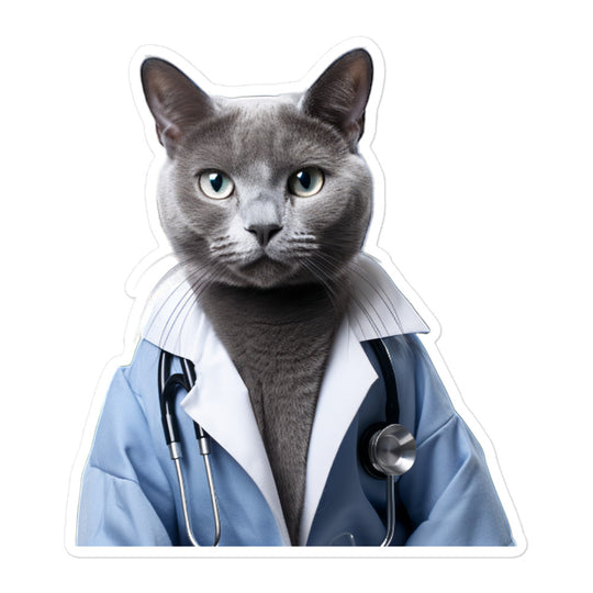 Russian Blue Doctor Sticker - Stickerfy.ai