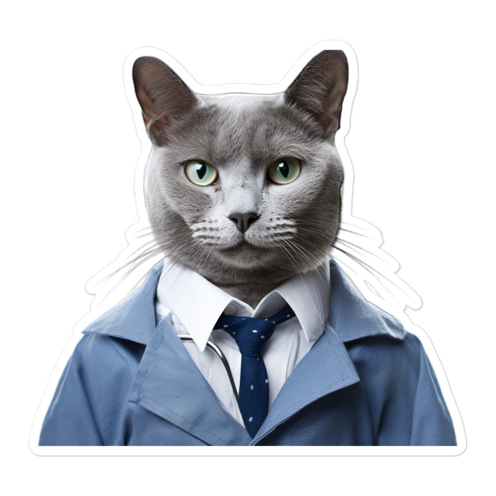 Russian Blue Doctor Sticker - Stickerfy.ai