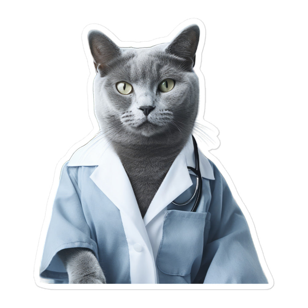 Russian Blue Doctor Sticker - Stickerfy.ai