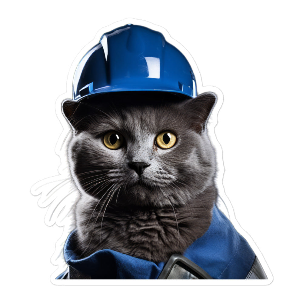 Russian Blue Contractor Sticker - Stickerfy.ai