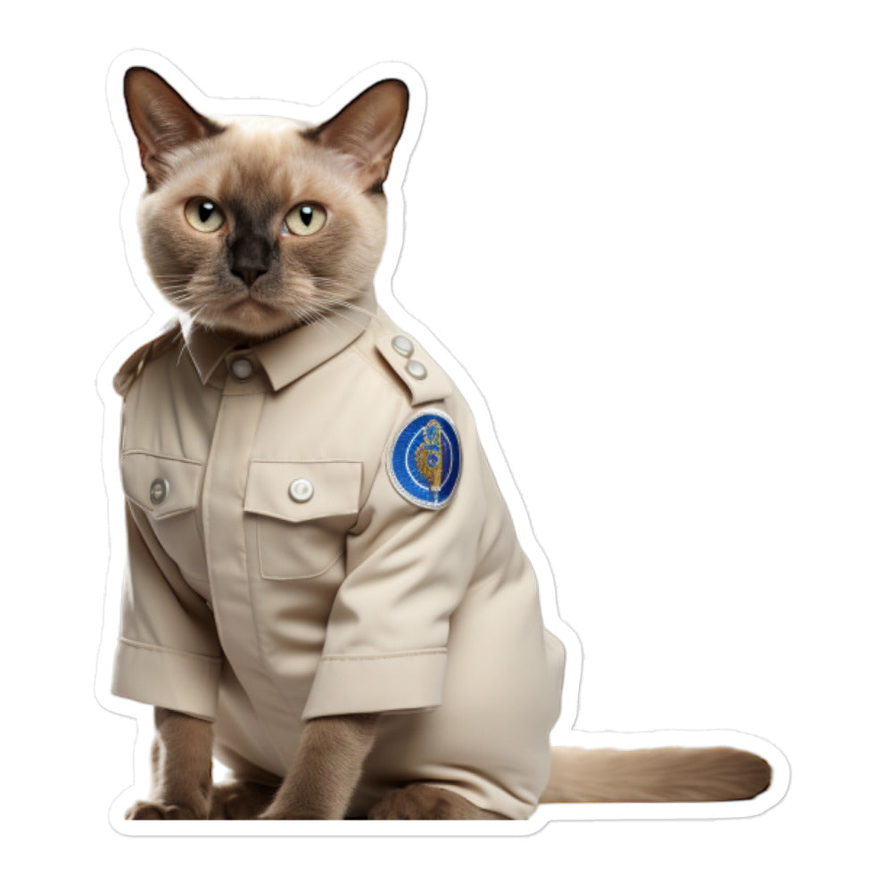 Tonkinese Security Officer Sticker - Stickerfy.ai