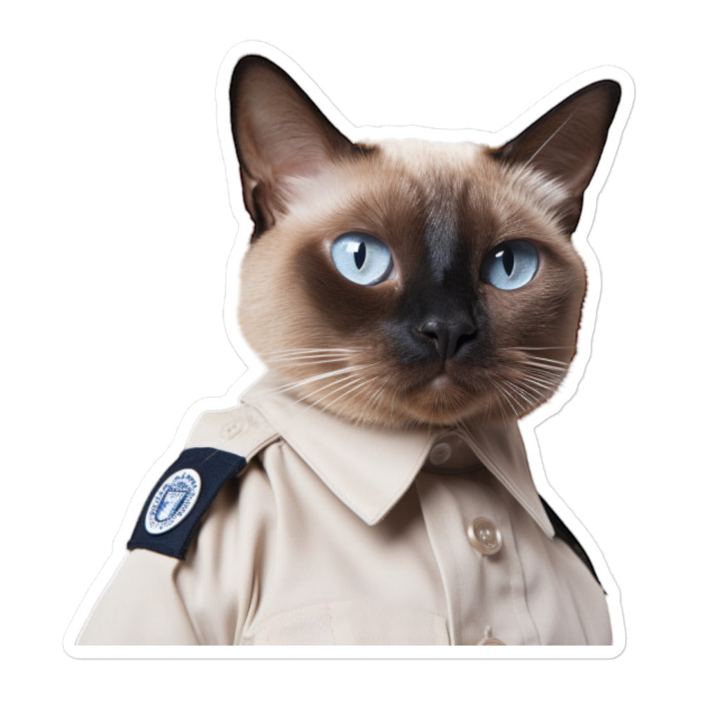 Tonkinese Security Officer Sticker - Stickerfy.ai