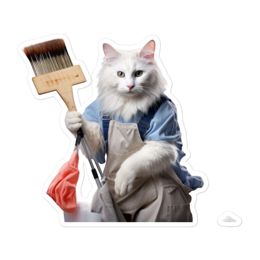 Turkish Van Janitor Sticker - Stickerfy.ai