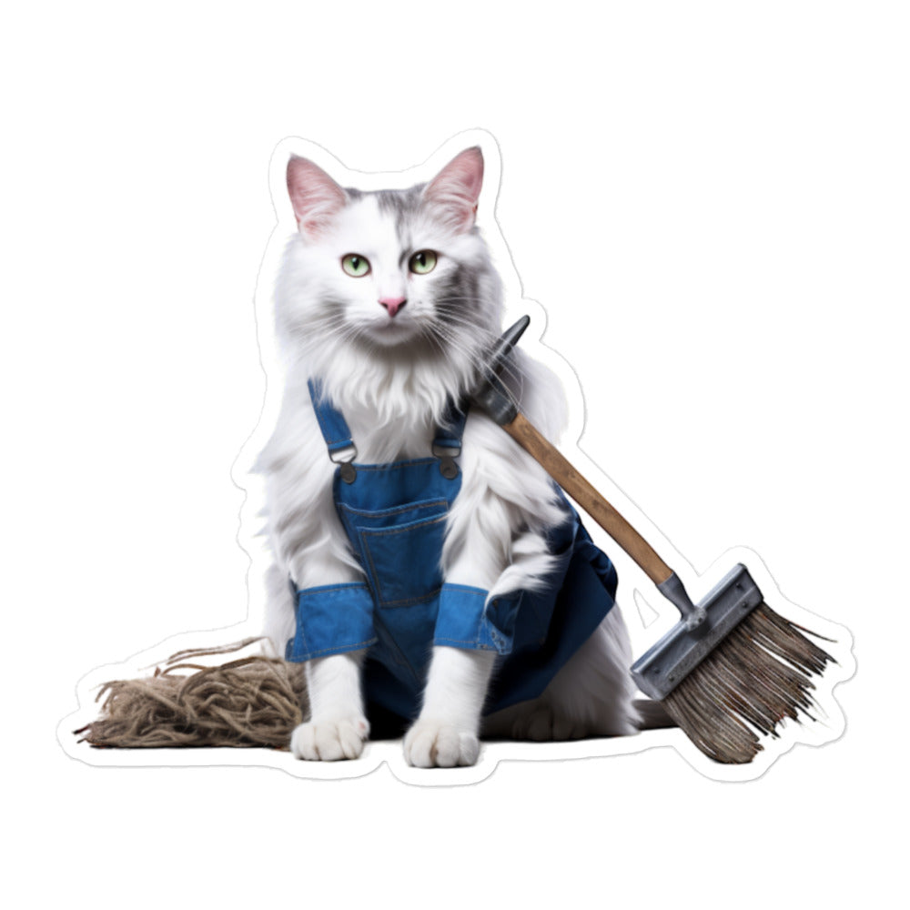 Turkish Van Janitor Sticker - Stickerfy.ai