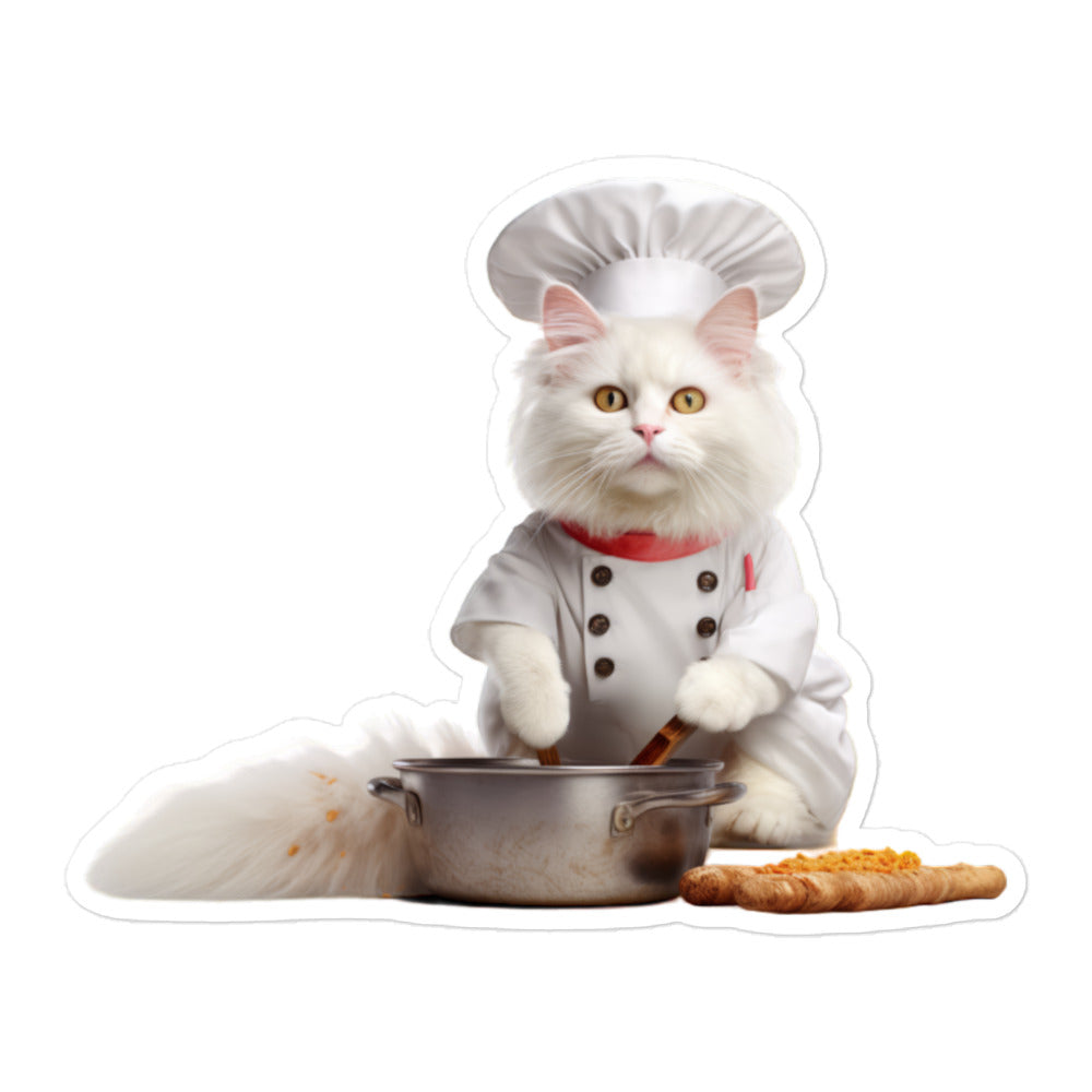 Turkish Van Chef Sticker - Stickerfy.ai