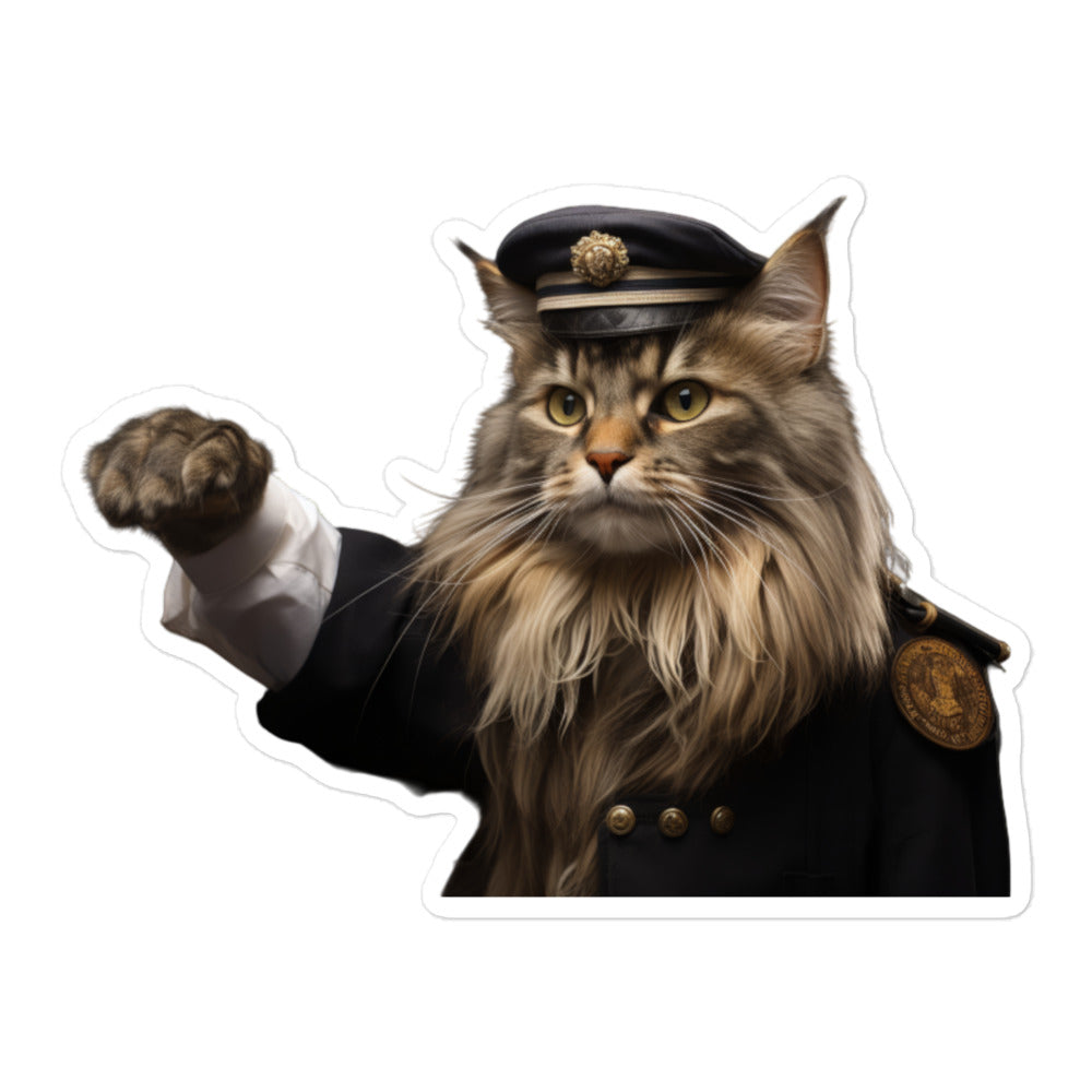 Maine Coon Transit Operator Sticker - Stickerfy.ai