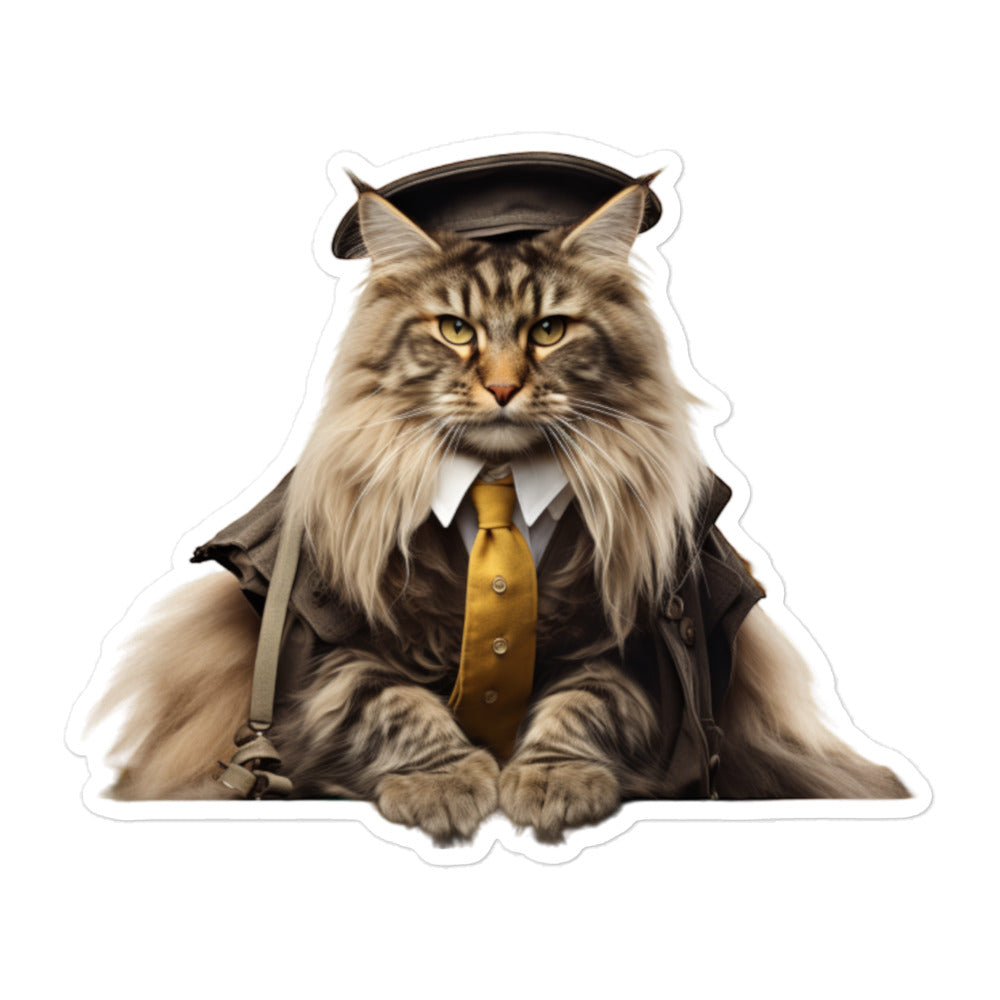 Maine Coon Transit Operator Sticker - Stickerfy.ai