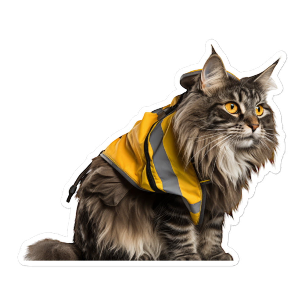 Maine Coon Transit Operator Sticker - Stickerfy.ai