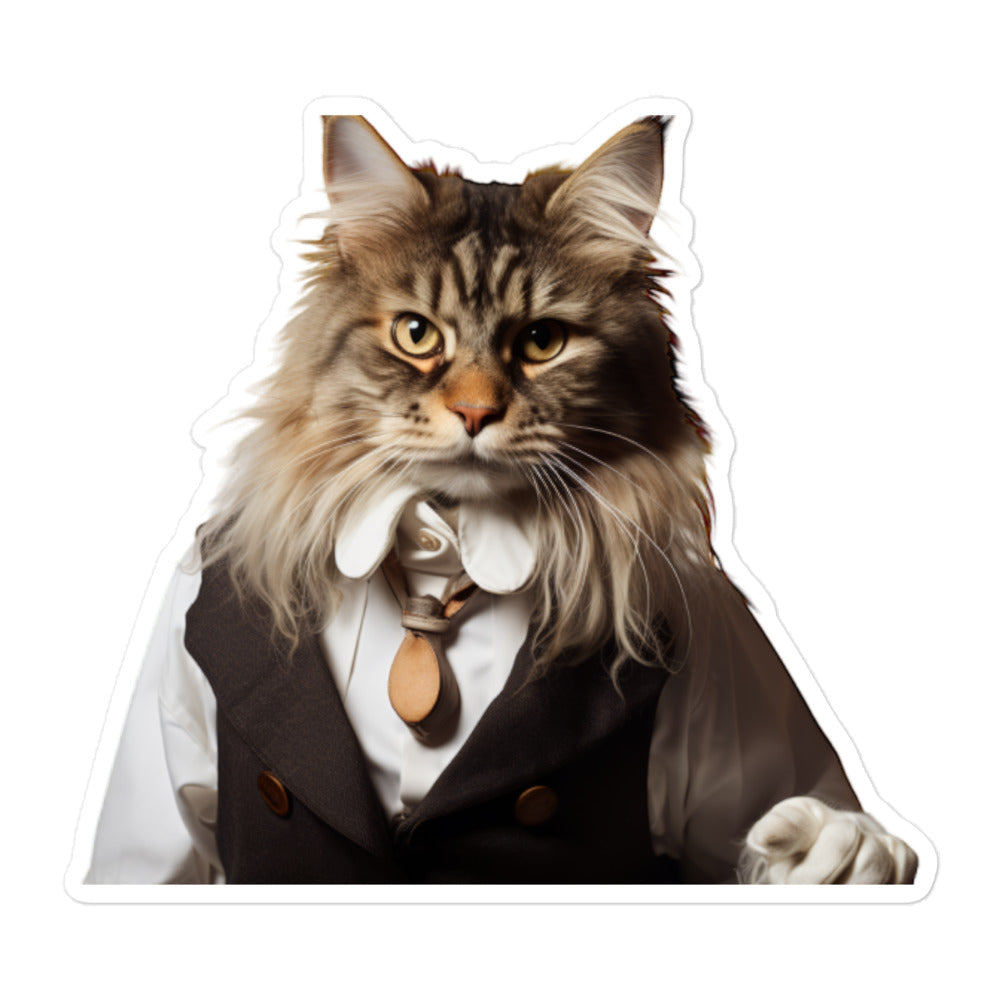 Maine Coon Sales Consultant Sticker - Stickerfy.ai