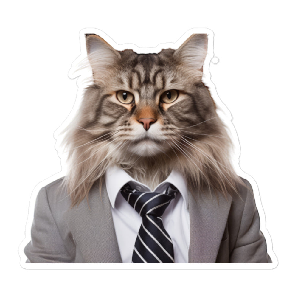 Maine Coon Sales Consultant Sticker - Stickerfy.ai