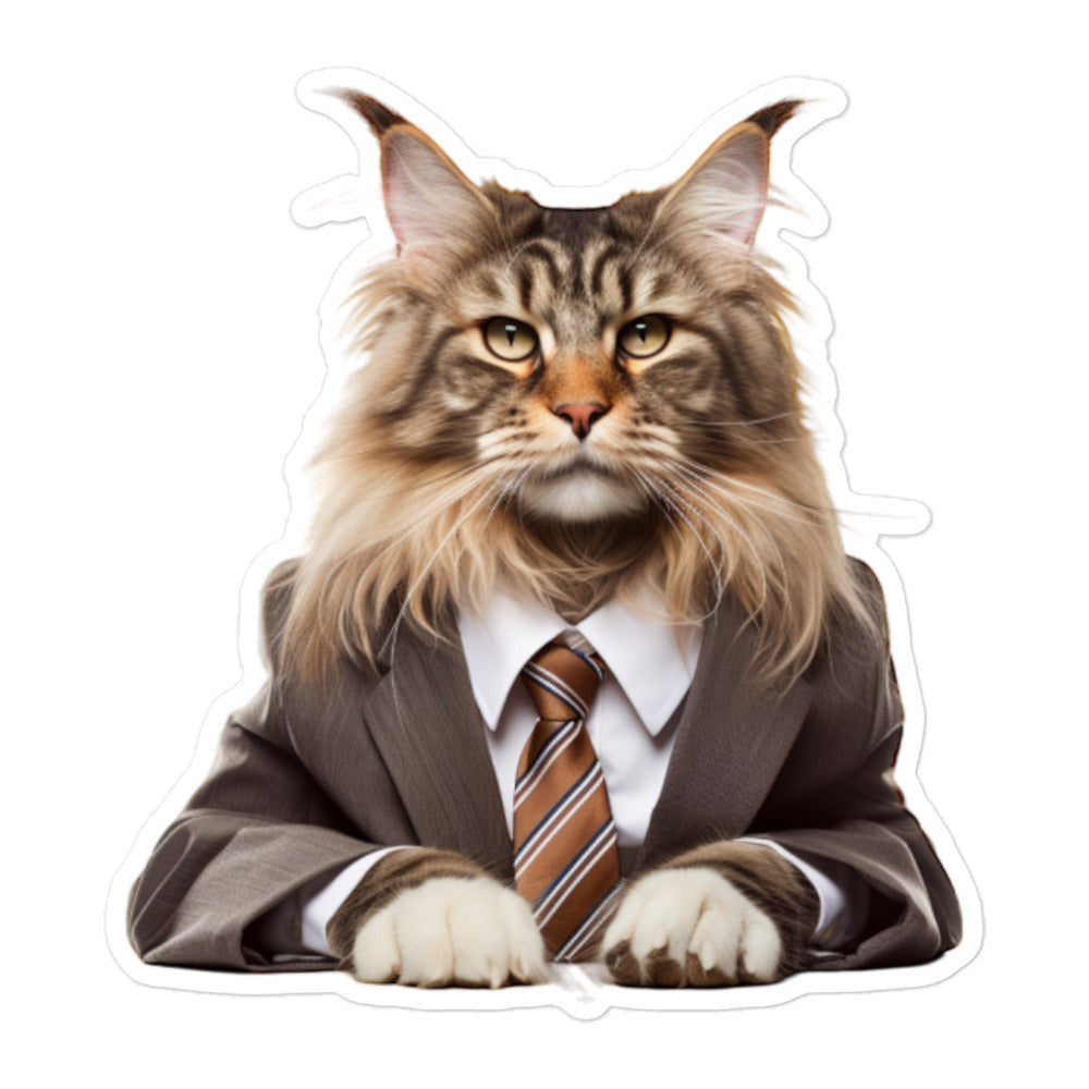 Maine Coon Sales Consultant Sticker - Stickerfy.ai