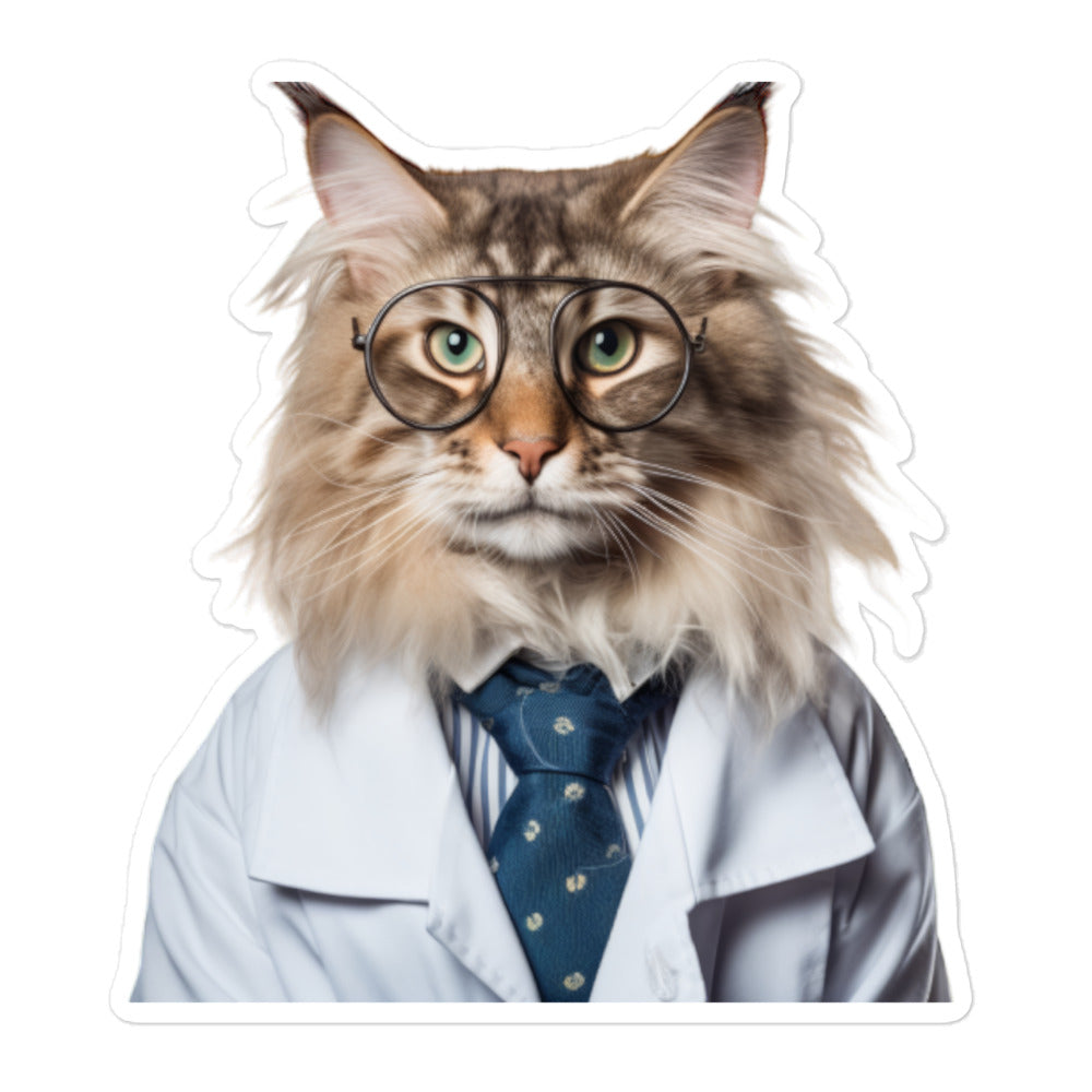 Maine Coon Pharmacist Sticker - Stickerfy.ai